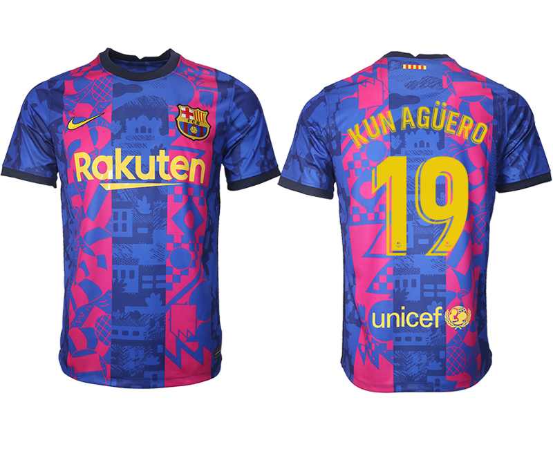 Men 2021-2022 Club Barcelona blue training suit aaa version #19 Soccer Jersey